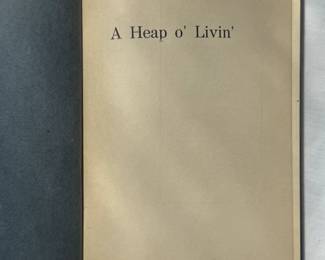 Inside pages of A Heap o' Livin' by Edgar A Guest, hardcover, circa 1918