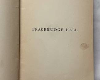 Inside page of Bracebridge Hall by Washington Irving, hardcover, 1882