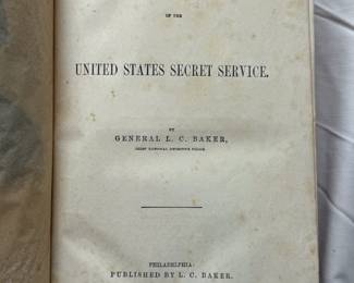 Inside page of History of the United States Secret Service by General L. C. Baker, hardcover, 1867