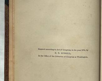 Inside pages of The Life and Times of Charles Sumner by Elias Nason, hardcover, published 1874 by B. B. Russell