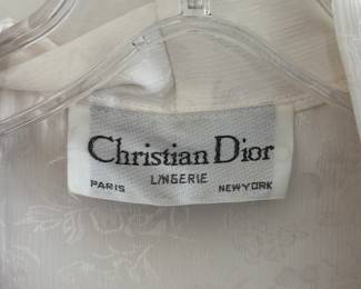 Closeup of a lovely Christian Dior Lingerie robe and nightgown set, size Medium
