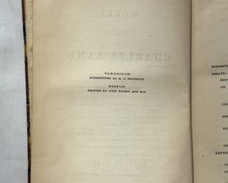 Inside pages of The Works of Charles Lamb, Volume IV, hardcover, published 1864