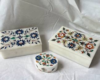 Semi-Precious Stone Inlaid in Marble boxes from Indian