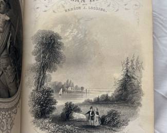 Inside pages of Washington and the American Republic by Benson J. Lossing, Volumes I–III, hardcover, 1870