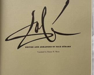 Inside page of Dali, Edited and Arranged by Max Gérard, hardcover, 1968, gold dust jacket