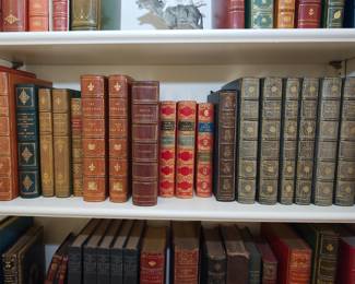 Great selection of antique and vintage leather bound books