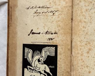 Inside cover of The Works of Flavius Josephus, translated by William Whiston, hardcover, 1830