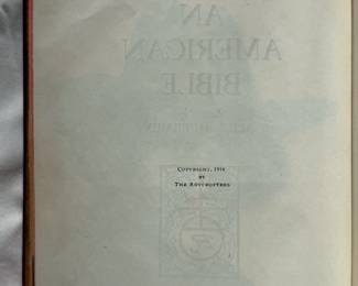 Inside page of An American Bible edited by Alice Hubbard, 1918