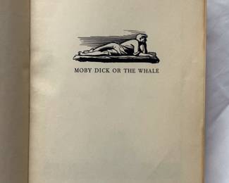 Inside page of Moby Dick by Herman Melville, illustrated by Rockwell Kent, hardcover, 1930, Random House, Lakeside Press