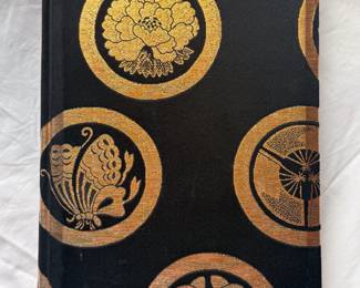 Japan: A History In Art by Bradley Smith, hardcover, 1964; #143 of 500 limited first edition signed copies; spectacular black silk brocade covers with gold woven medallions, bevelled edges - gold leaf patterned endpapers, signed by author Bradley Smith