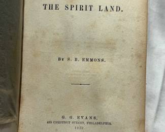 Inside page of The Spirit Land by S. B. Emmons, hardcover, 1859