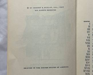 Inside page of The Winking Ruby Mystery by Carolyn Keene, hardcover, 1957