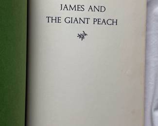 Inside page of James and the Giant Peach by Roald Dahl, hardcover, 1961