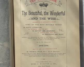 Inside pages of The Beautiful The Wonderful and The Wise by L. N. Chapin, hardcover, printed/published in 1886