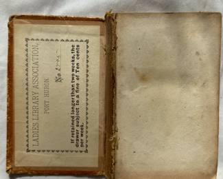 Inside cover of Biographical Sketches of Eccentric Characters, hardcover, 1832