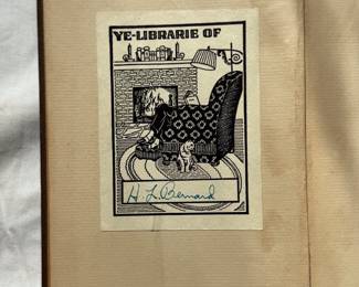 Inside cover of Representative Men, Nature, Addresses and Lecture by Ralph Waldo Emerson, 1883