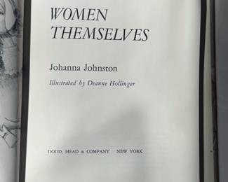 Inside pages of Women Themselves by Johanna Johnston, hardcover, 1973