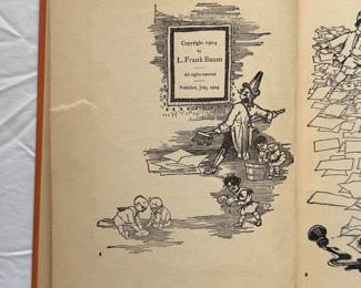 Inside page of The Land of Oz by L. Frank Baum, hardcover, published 1904 by The Reilly & Lee Co., Chicago