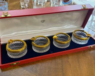 Cartier crystal ashtray set in original Cartier box