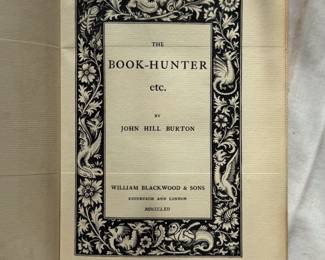 Inside page of first edition of The Book-Hunter by John Hill Burton, 1862, hardcover