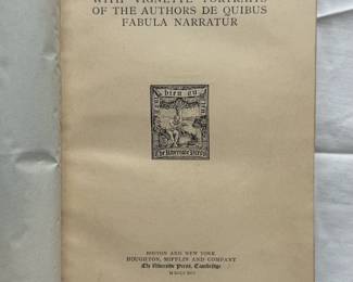 Inside front pages of A Fable for Critics by James Russell Lowell, hardcover, published 1890 by Houghton, Mifflin, and Company