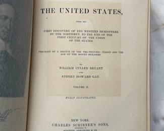 Inside page of Bryant's Popular History of the United States, volume II, hardcover, 1878