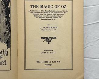 Inside page of The Magic of Oz by L. Frank Baum, hardcover, published 1919 by The Reilly & Lee Co., Chicago