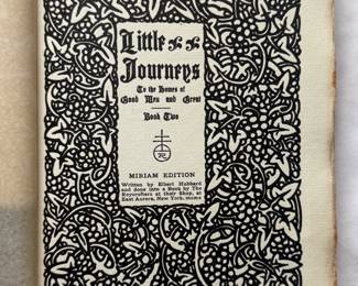 Inside page of signed copy of Little Journeys to the Homes of Good Men and Great, Book Two, by Elbert Hubbard, hardcover, 1910; hand-written dedication and signature of Elbert Hubbard