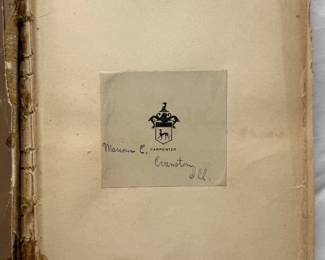 Inside page of Little Lord Fauntleroy by Frances Hodgson Burnett, hardcover, 1887