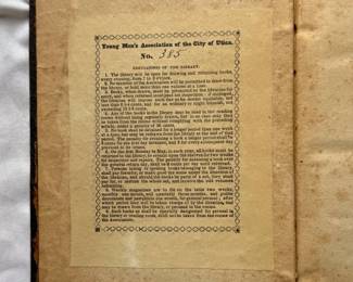 Inside cover of An Essay Concerning Human Understanding, Volume II, by John Locke, hardcover, 1825