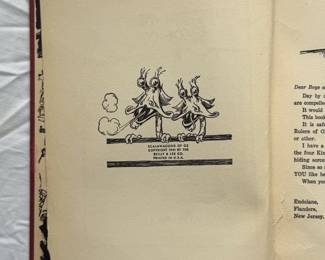 Inside page of The Scalawagons of Oz by L. Frank Baum, hardcover, first edition, published 1941 by The Reilly & Lee Co., Chicago