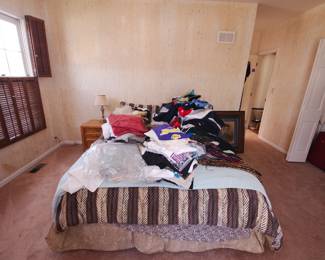 Bedroom furniture, linens, bedding, side tables, lamps, vintage clothes, comforters
