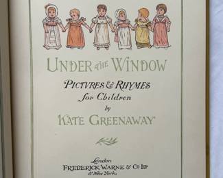 Inside page of Under the Window by Kate Greenaway, hardcover