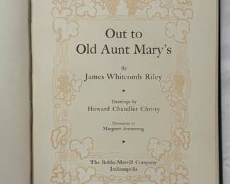 Inside pages of Out to Old Aunt Mary's by James Whitcomb Riley, hardcover, 1904