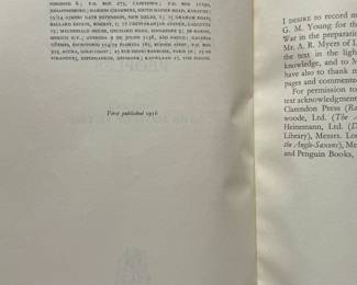 Inside pages of History of the English Speaking Peoples by Winston Churchill, bound in fine leather, four volumes, 1956–1958