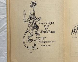 Inside page of The Magic of Oz by L. Frank Baum, hardcover, published 1919 by The Reilly & Lee Co., Chicago