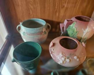 few examples of art pottery - Roseville Van Briggle Weller and others