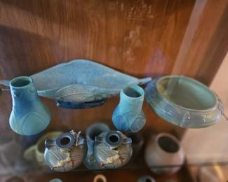 few examples of art pottery - Roseville Van Briggle Weller and others
