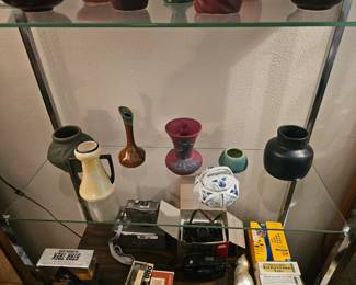 few examples of art pottery - Roseville Van Briggle Weller and others