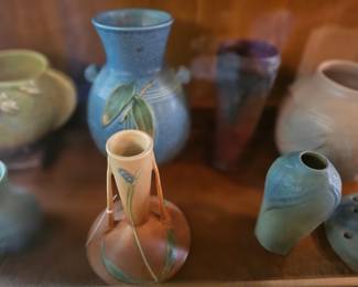few examples of art pottery - Roseville Van Briggle Weller and others