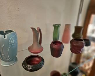 few examples of art pottery - Roseville Van Briggle Weller and others
