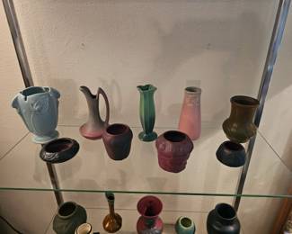 few examples of art pottery - Roseville Van Briggle Weller and others