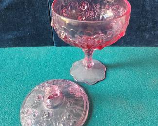 Pink Glass Candy Dish
