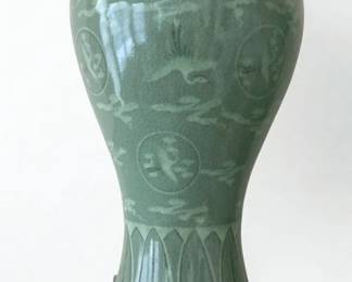 Lot 35: A Set of Five Asian Celadon Glazed Porcelain Articles