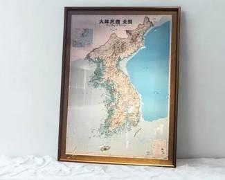 Lot 34: A Framed Map of Korea