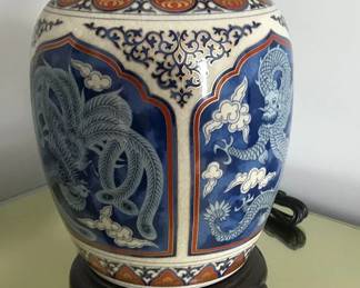 Lot 16: A Pair of Asian Colorful Lamps.
Shades not included.