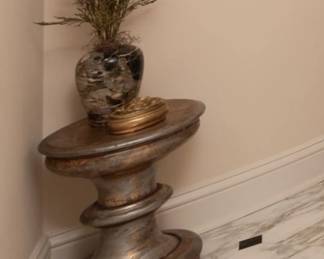 Lot 66: A Brushed Silver and Gold Tone Circular Side/End Table