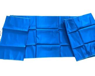 LOT 53: A royal blue Asian silk fabric: 124 x 28.5 inches.