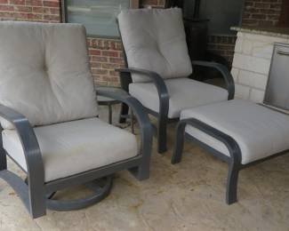 Chairs, ottoman, table
