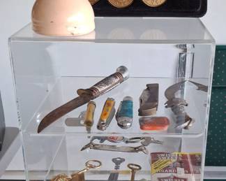 Several Pocket Knives, 2 Belt Buckles, and Commemorative Coin!